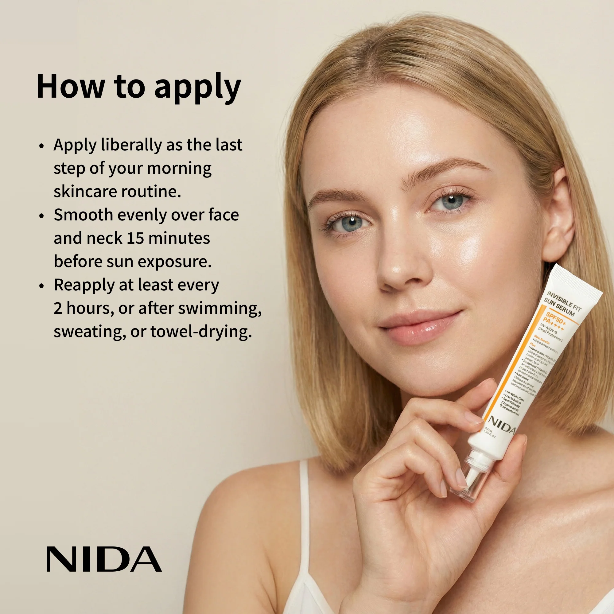 NIDA Invisible Fit Sun Serum for Face (Global) - Image 8