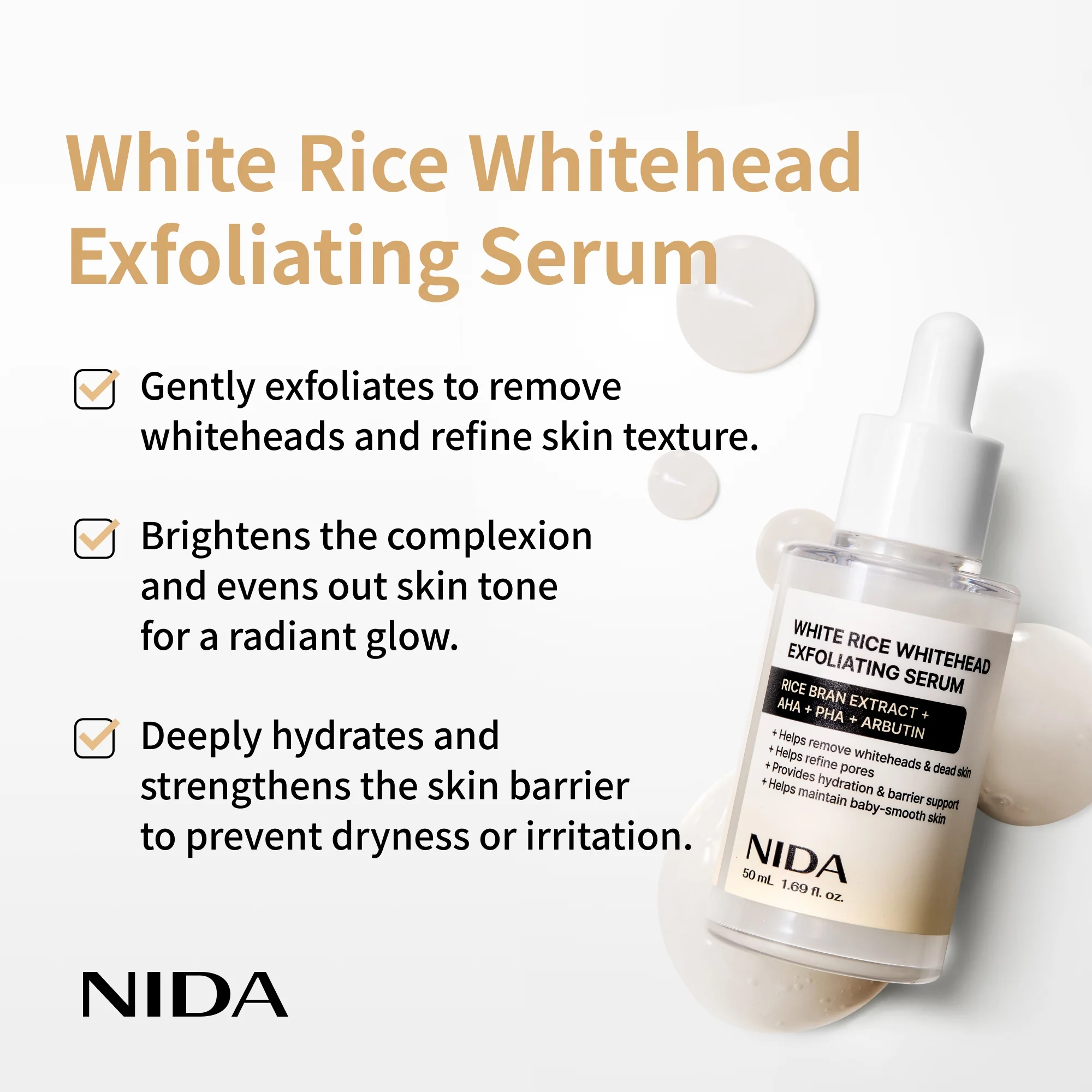 NIDA White Rice Whitehead Exfoliating Serum - Image 6